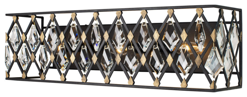 Varaluz-345B03CBHG-Three Light Bath Carbon/Havana Gold