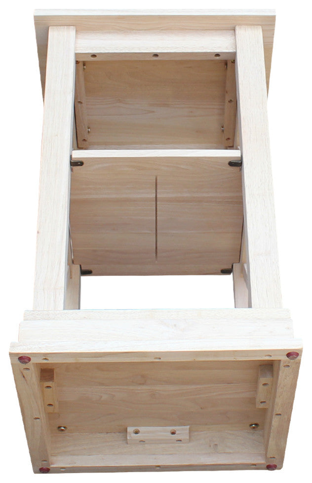 Hampton Accent Table With Shelves, Unfinished