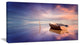 "Lonely Boat in Colorful Sea" Seascape" Painting Canvas Print, 32"x16"