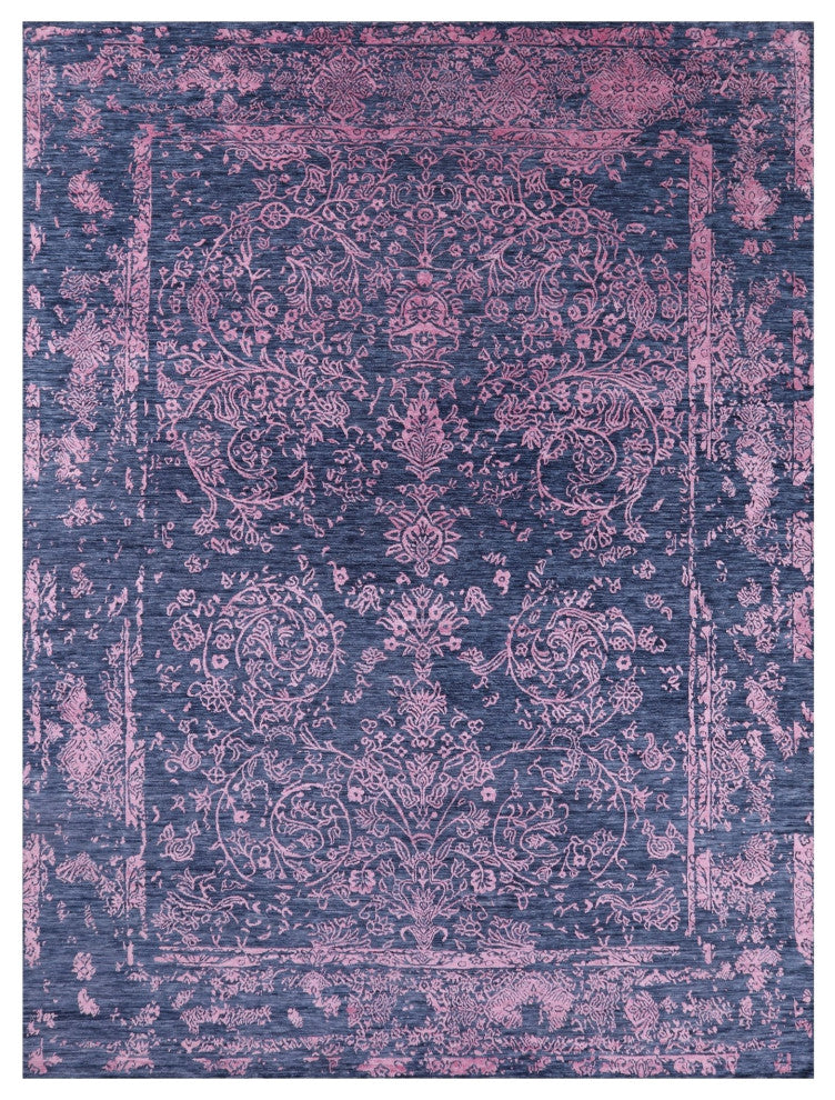 9' 1" X 12' 1" Handmade Persian Wool and Silk Rug Q6264