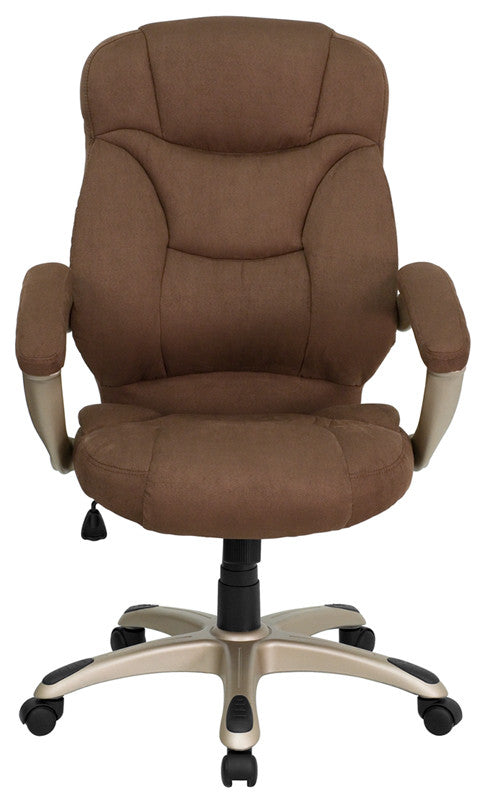 High Back Microfiber Contemporary Executive Swivel Office Chair, Brown