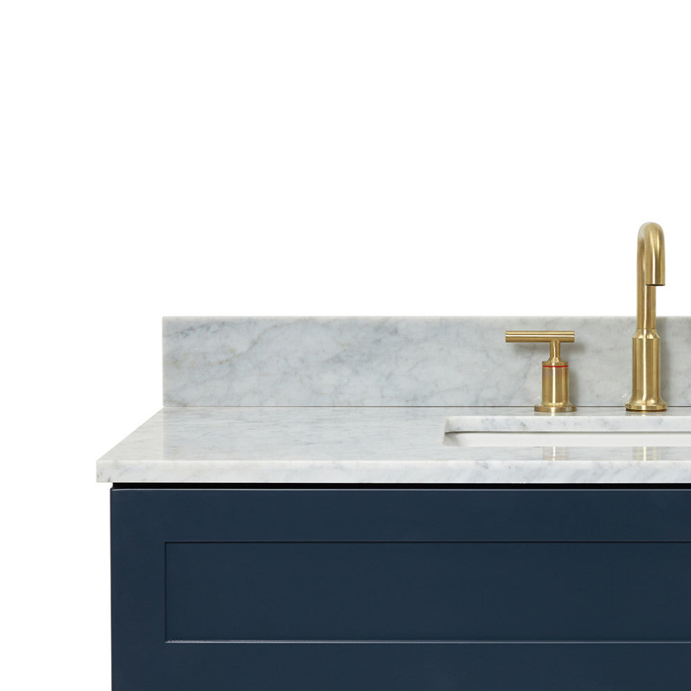 Ariel Hamlet 43" Rectangle Sink Bath Vanity, 0.75" Carrara Marble
