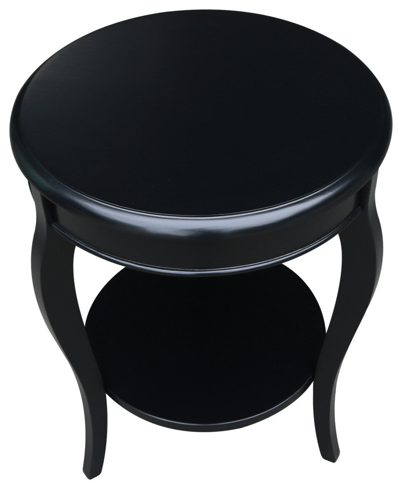 Cambria Round End Table, Black