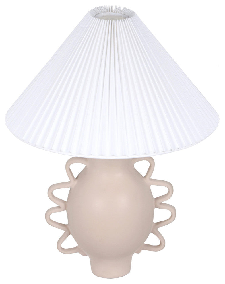 Hazza Pleated Table Lamp, Cream