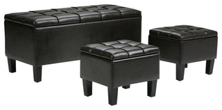 Dover 3 Piece Storage Ottoman