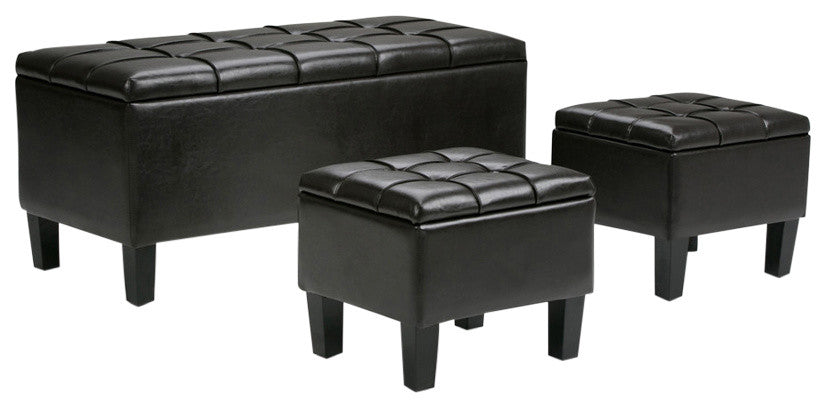 Dover 3 Piece Storage Ottoman