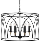 Capital Lighting 345661 Amara 6 Light 28"W Drum Chandelier - Matte Black with