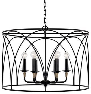 Capital Lighting 345661 Amara 6 Light 28"W Drum Chandelier - Matte Black with