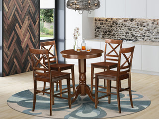 5 Pc Counter Height Dining Set -Pub Table And 4 Dining Chairs