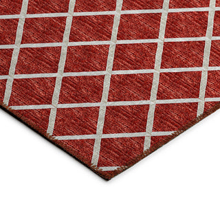 Indoor/Outdoor York YO1 Red Machine Washable 1'8" x 2'6" Rug