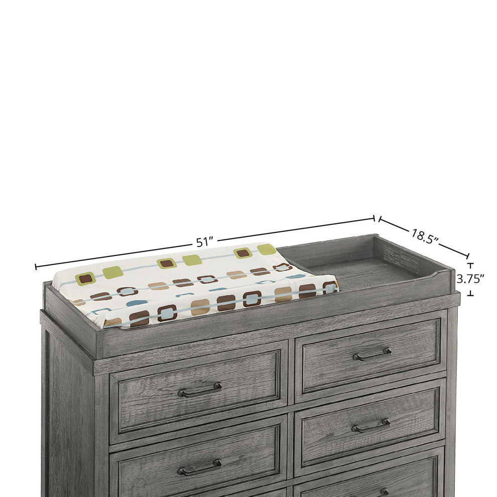 Foundry 51"W Wood Changer Topper, Pewter