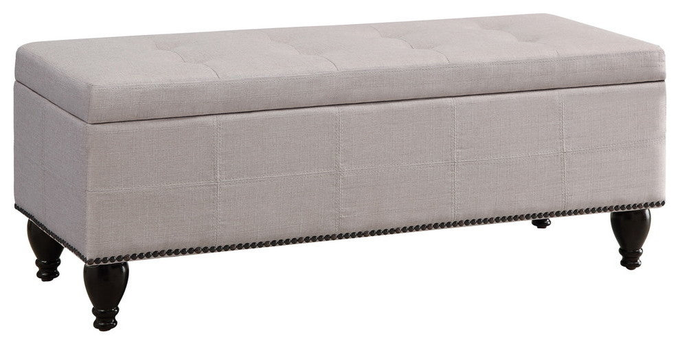 Darrah Upholstered Storage Bench Beige Large