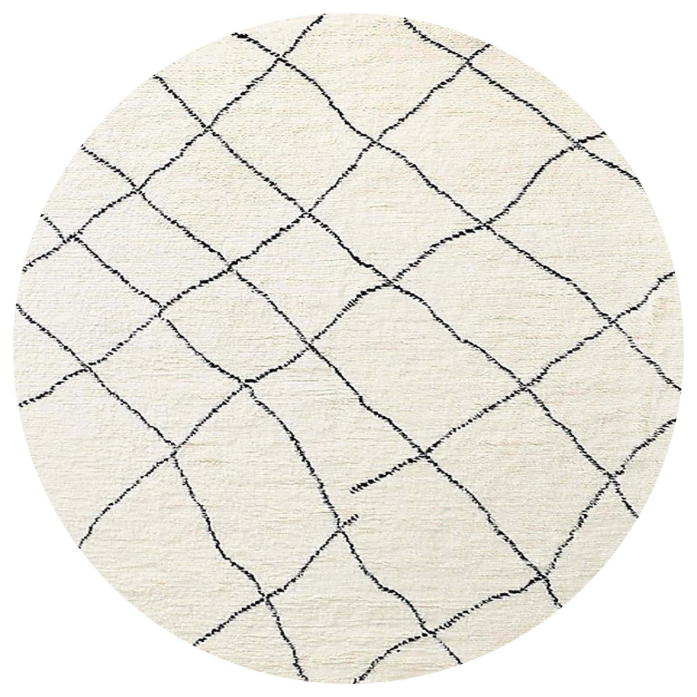 Ahgly Company Indoor Round Mid-Century Modern Area Rugs, 7' Round