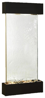 Cascade Springs Water Fountain, Silver Mirror, Blackened Copper, Square