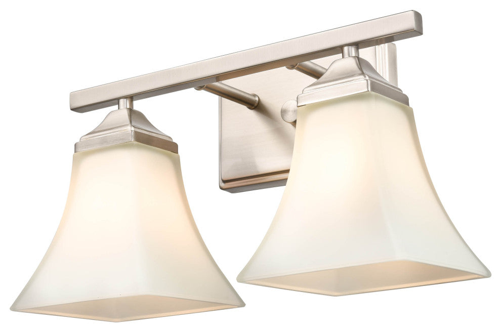 2 Light 14" Brushed Nickel Vanity Light