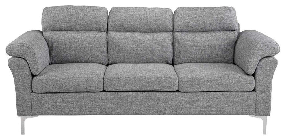 Modern Linen Fabric Sofa, 3 Seater Couch