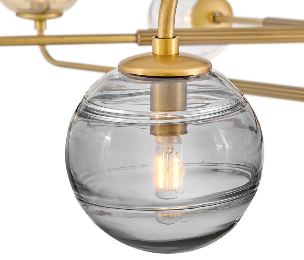 Fredrick Ramond Oberon Large Adjustable Single Tier Chandelier, Heritage Brass