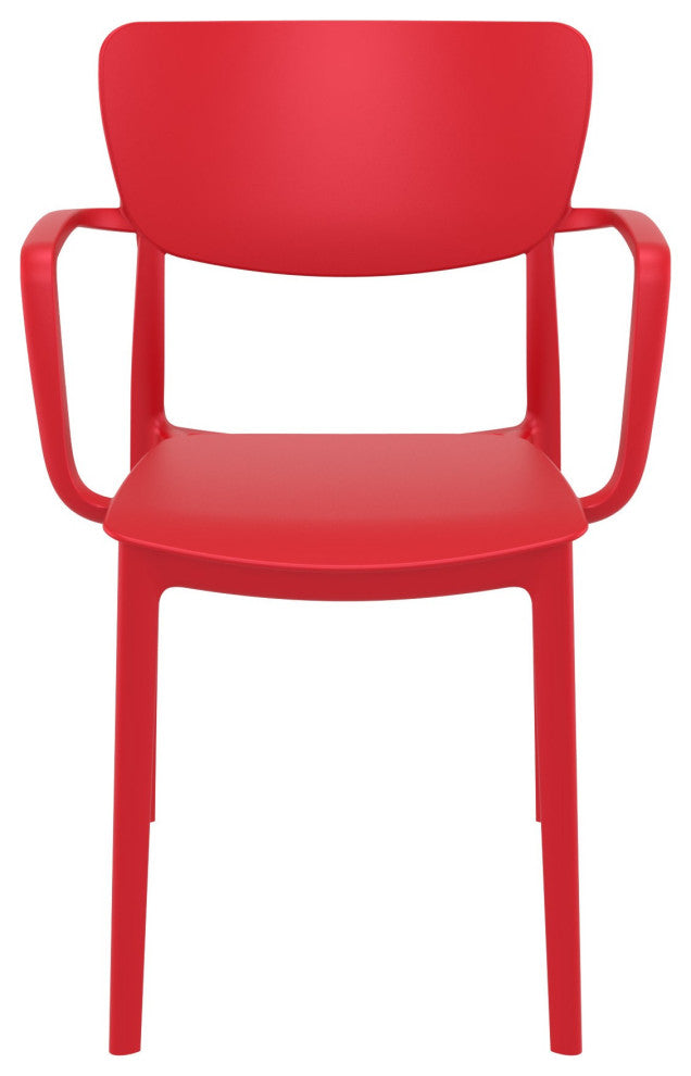 Lisa Outdoor Dining Arm Chair, Set of 2, Red