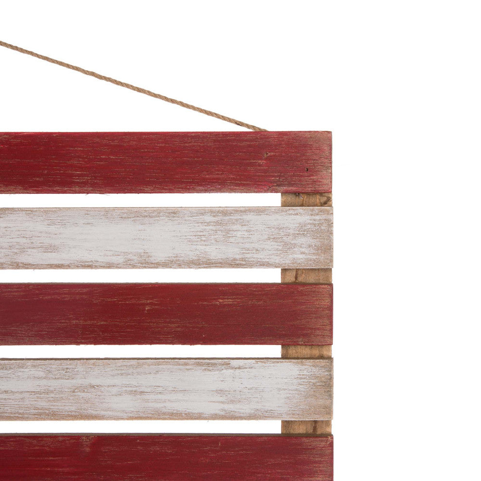 42"L Wooden Patriotic/Americana National Flag Wall Decor