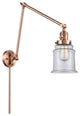 Canton Swing Arm With Switch, Antique Copper, Clear, Clear