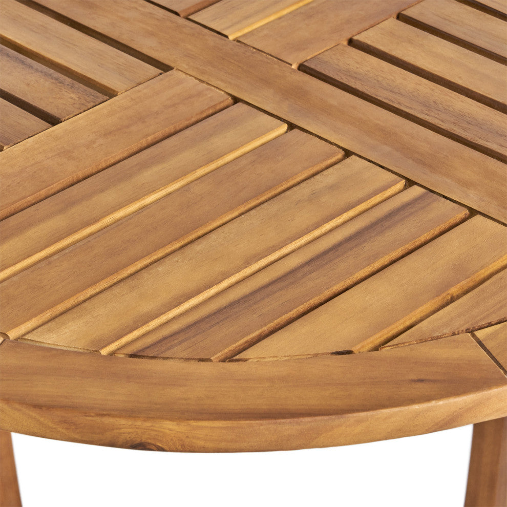 GDF Studio Navarro Outdoor Acacia Wood Bistro Table, Teak