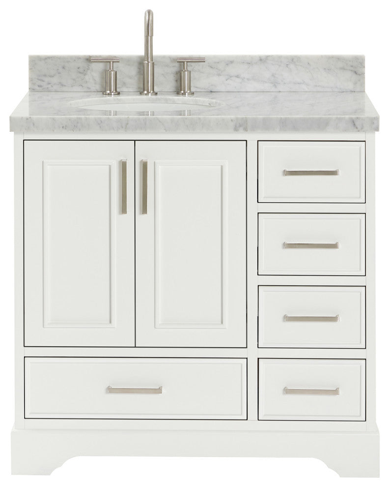 Ariel Stafford 37" Single Left Offset Oval Sink Bathroom Vanity