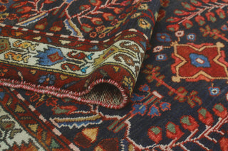 Fine Vintage Distressed Gulbarshin Navy/Ivory Runner, 3'6x9'10