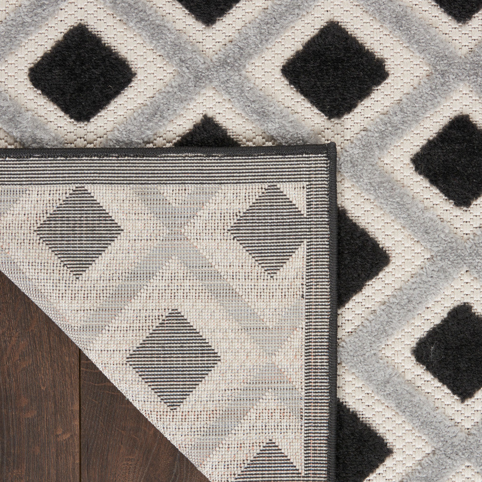 Nourison Aloha 6' x 9' Black White Modern Area Rug
