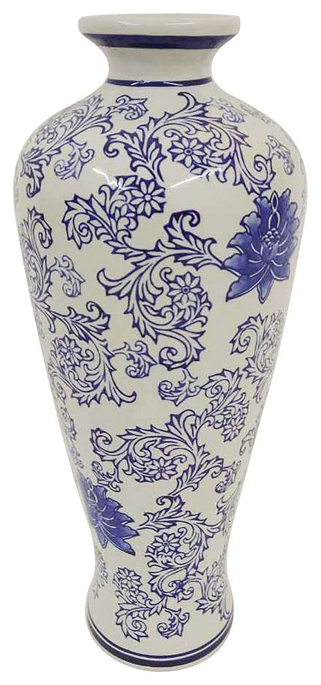 Claybarn Blue Garden White Tall Vase