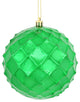 Vickerman N174204D 4.75" Green Shiny Diamond Bauble Christmas Ornament, Set of 4