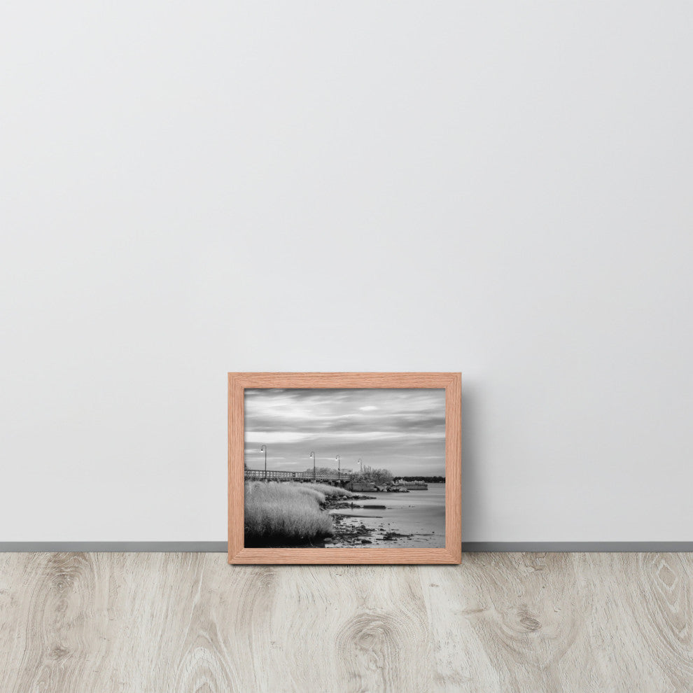 Historic New Castle 2 Coastal Landscape Framed Photo Paper Wall Art Prints, Red Oak, 8" X 10"