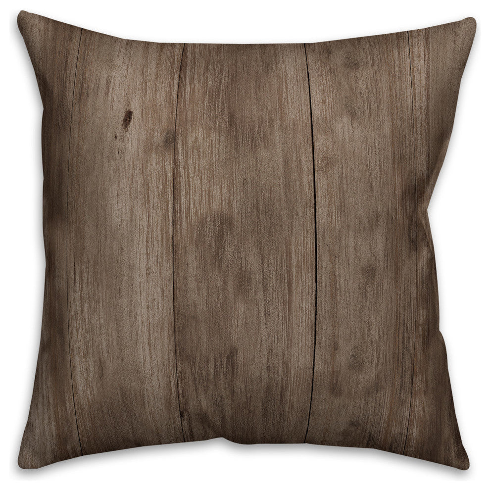 Faux Wood White Wreath - Monogram A 18x18 Spun Poly Pillow