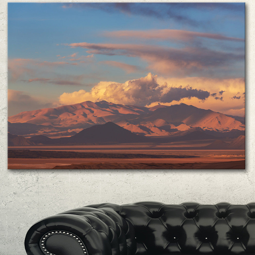 Argentina Mountains with Clouds, African Landscape Canvas Art Print, 40"x30"