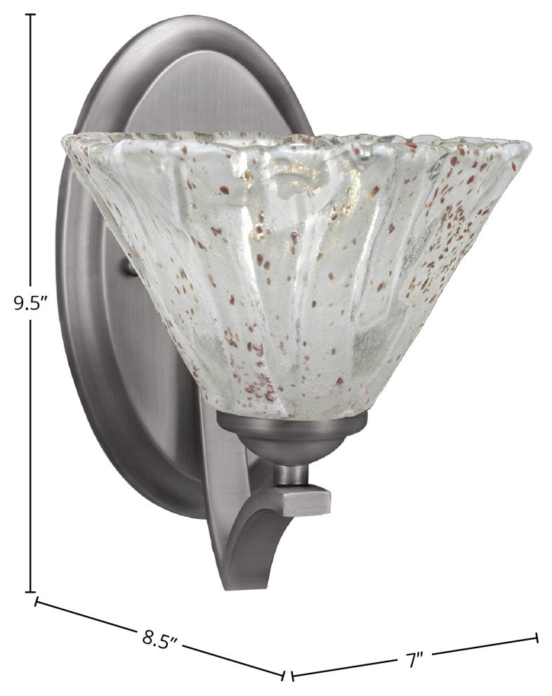 Zilo Wall Sconce, Graphite, 7" Italian Ice Glass
