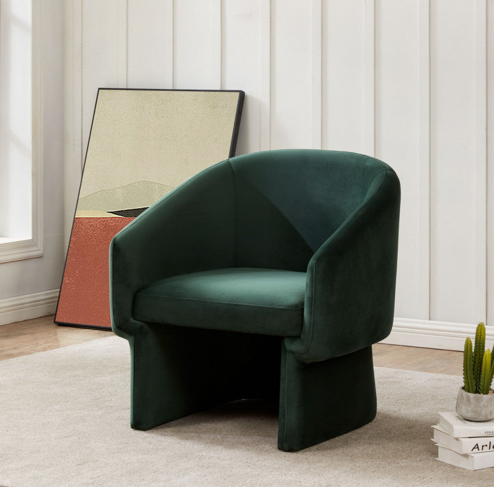Safavieh Couture Susie Barrel Back Accent Chair, Forest Green