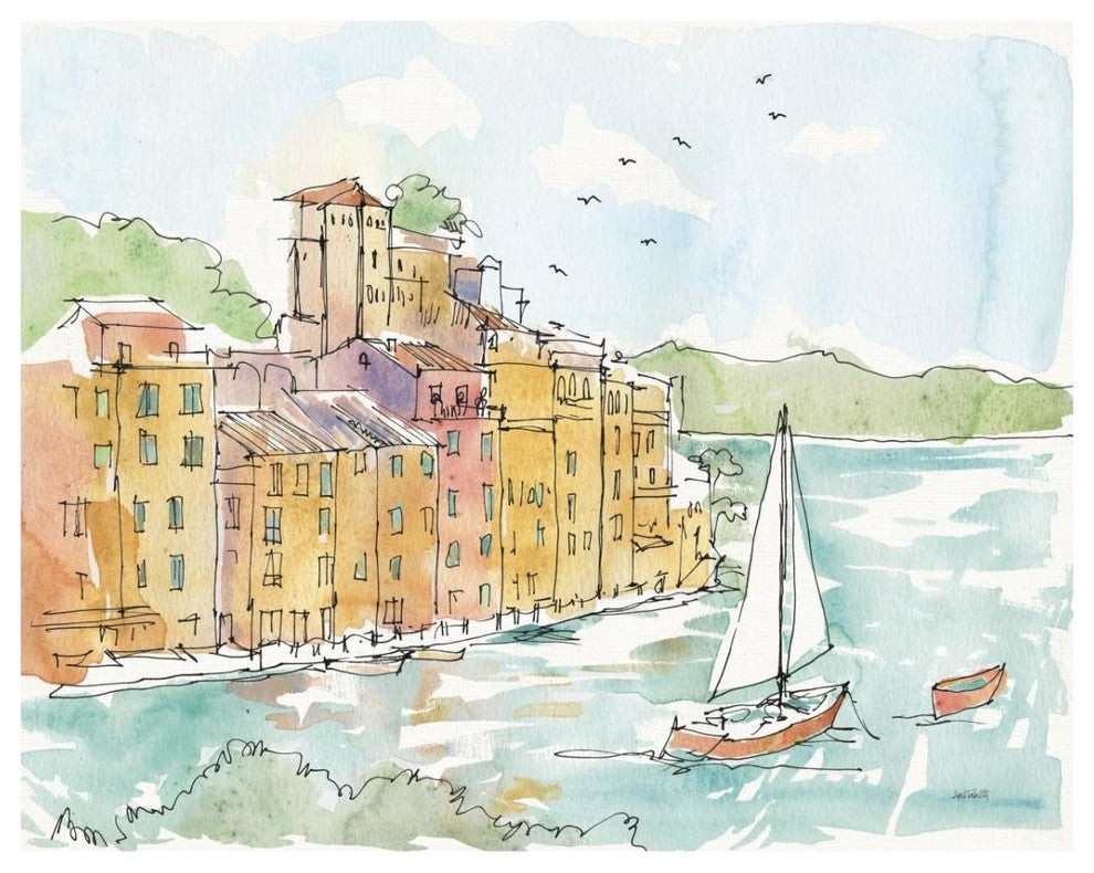 "Portofino II" Digital Paper Print by Anne Tavoletti, 30"x24"