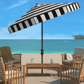 Safavieh Elsa Fashion Line 11' Round Umbrella, Black/White