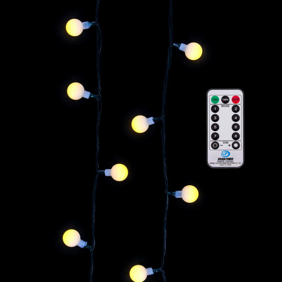 Vickerman 400 Light Warm White LED Indoor/Outdoor 8 Function Cherry Light Set
