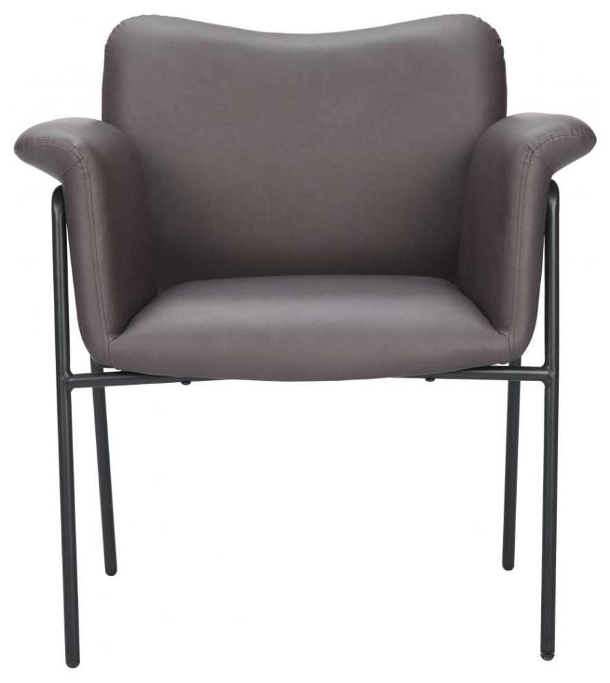 Heritage Brown Faux Leather Polyurethane Accent Chair