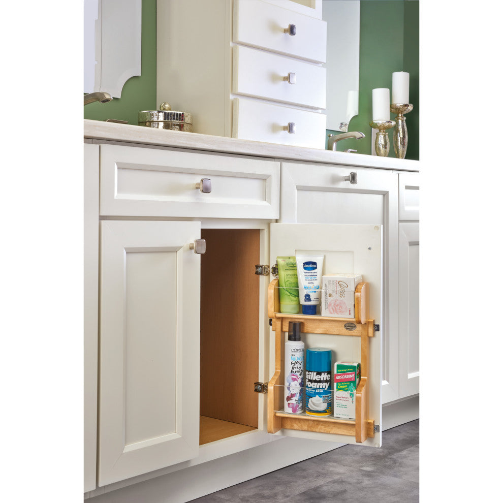 Wood Vanity Cabinet Door Storage Rack, 17.24"