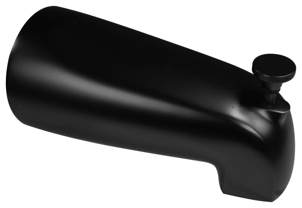 Nose Diverter 5.5" Tub Spout In Polished Nickel, Powder Coated Flat Black