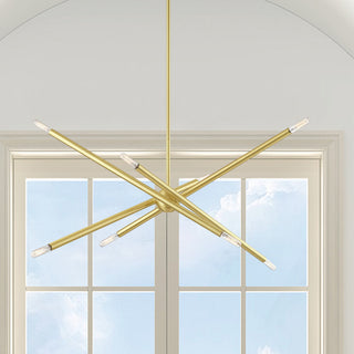 Livex Lighting Soho 8 Light Satin Brass Linear Chandelier
