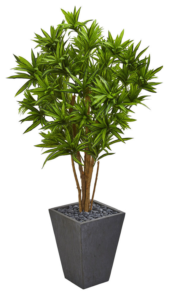 Nearly Natural Dracaena Artificial Tree in Slate Finished Planter