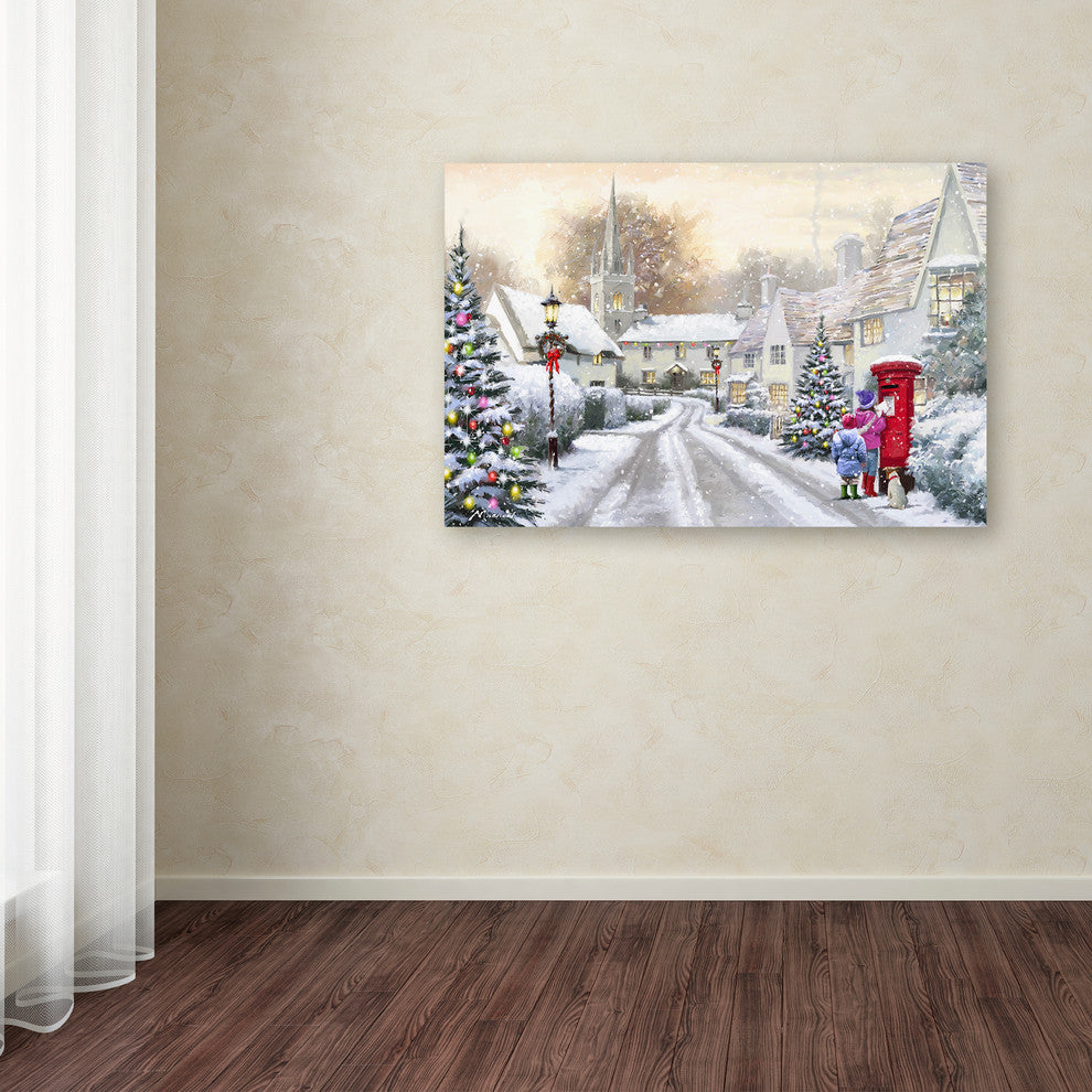 The Macneil Studio 'Snowy Village' Canvas Art, 32"x22"