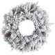 20" Flocked Artificial Christmas Wreath With 35 Warm White LED Lights