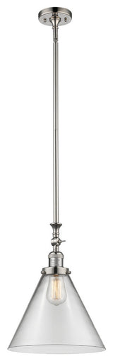 X-Large Cone 1-Light Mini Pendant, Polished Nickel, Clear