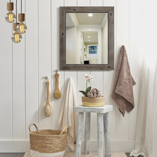 Mirror, Frame, Gray Wood, Black Trim