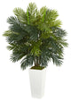 Areca Palm Artificial Plant, White Tower Planter