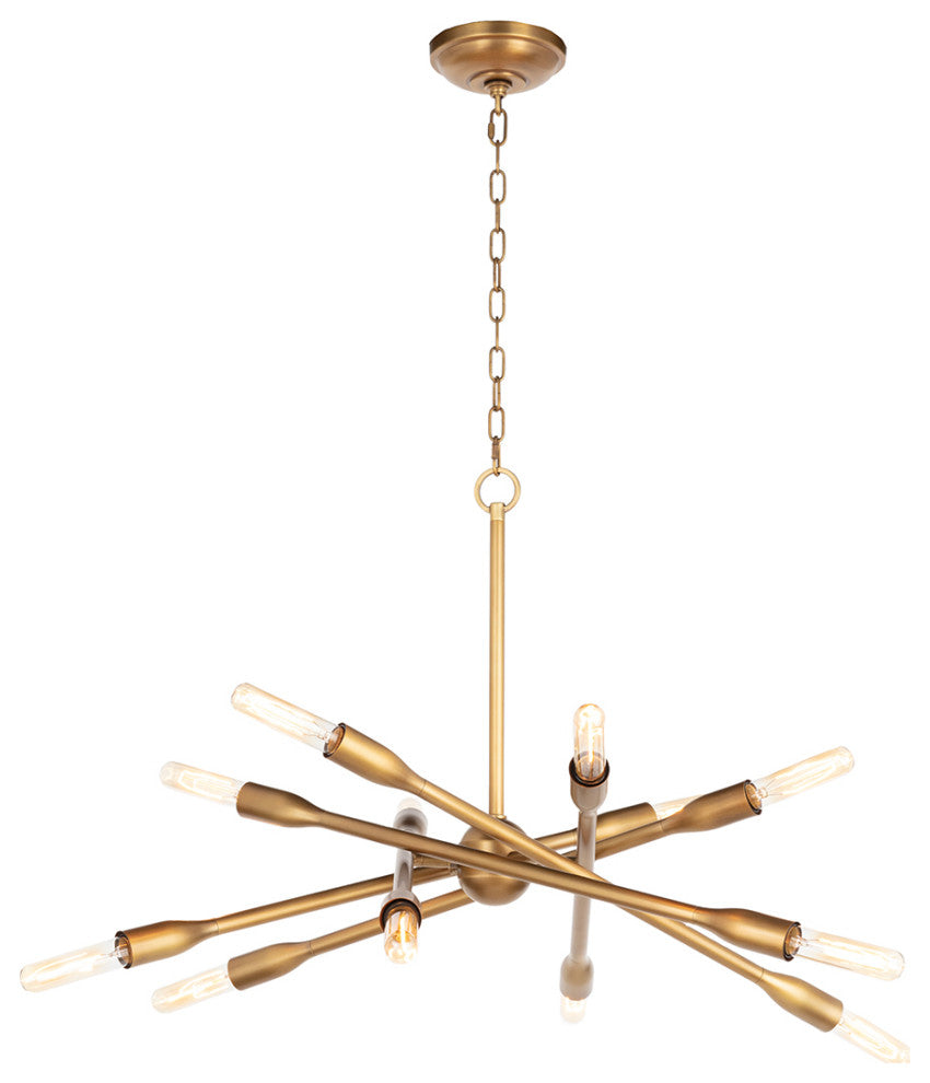 Regina Andrew Cobra Chandelier Large, Natural Brass, Brass