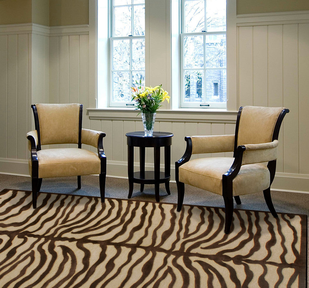 Weave & Wander Sofra Transitional Chenille Tiger Rug, 5'3"x7'6"